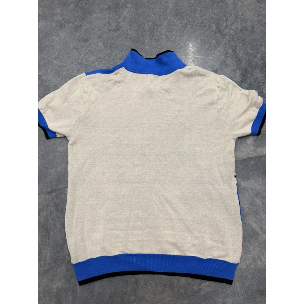 OXKNIT Retro 70s Style Knit Polo Shirt Men's 2XL Hummingbird 100% Cotton
